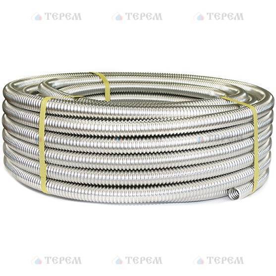 Труба гофрированная из нерж. стали SS304 отожженная, бухта 20 м, под развальцовку, Stahlmann 20А