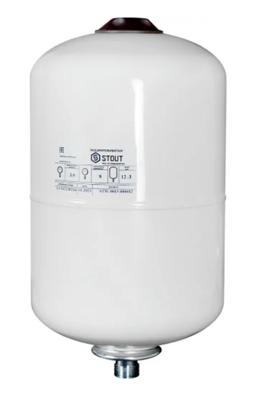 Расширительный бак STOUT STW-0015 для ГВС 12 л. вертикальный (цвет белый)