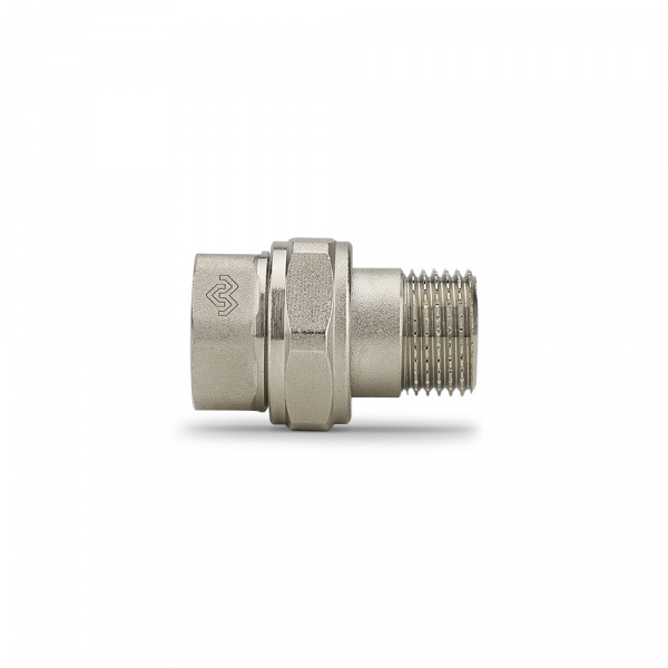 Прямое разъемное соединение Varmega ВР-НР 1", с уплотнением o-ring, никелированное