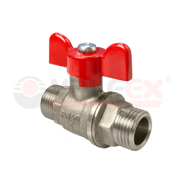 Кран НИКЕЛИР-Й   1/2" ш/ш бабочка, латунный VALFEX 11Б27фт1М (96/24)